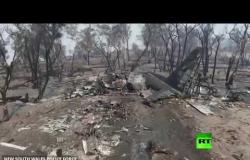 لقطات جوية من مكان تحطم طائرة لإخماد الحرائق في أستراليا