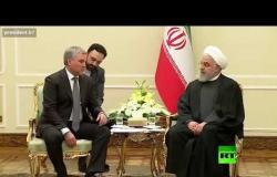 الرئيس الإيراني روحاني يستقبل رئيس مجلس الدوما الروسي فولودين