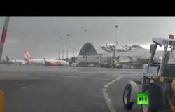 الرياح العاتية تقتلع سقف مطار في البرازيل