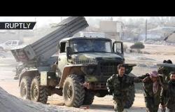 فيديو.. الجيش السوري يطلق النار نحو مواقع المسلحين في ريف إدلب