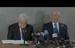مؤتمر صحفي للرئيس الفلسطيني محمود عباس ورئيس الوزراء الإسرائيلي الأسبق إيهود أولمرت