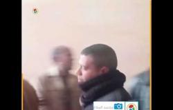 لحظة مغادرة "راجح" جلسة محاكمته في قتل البنا بمحكمة شبين الكوم