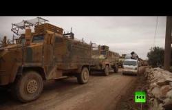 شاهد.. قافلة عسكرية تركية في ترمانين‎ بمحافظة إدلب