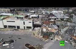 لقطات جوية للدمار الذي خلفه إعصار عنيف ضرب الولايات المتحدة