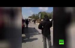 اللقطات الأولى من موقع التفجير الانتحاري قرب السفارة الأمريكية في تونس