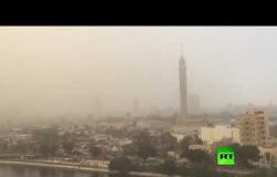 شاهد.. عاصفة رملية في القاهرة