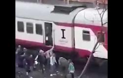 فيديو يرصد آثار حادث تصادم قطاري روض الفرج