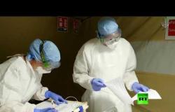 شاهد.. مستشفى ميداني عسكري في فرنسا يبدأ يستقبل المصابين بكورونا