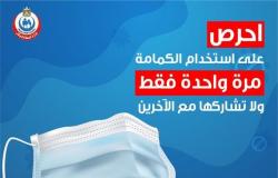 الصحة للمواطنين: استعملوا الكمامة مرة واحدة.. ولا تشاركوها مع الآخرين