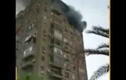 حريق هائل في مبني سكني بعمارات العبور