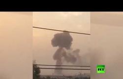 لحظة انفجار يهز "معسكر الصقر" بمنطقة الدورة جنوبي بغداد