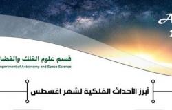 "فلك جامعة المؤسس" يصدر تقويمًا لأبرز الأحداث الفلكية لشهر أغسطس الحالي