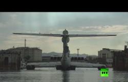 شاهد نقل طائرة إيكرانوبلان البرمائية الروسية العملاقة إلى دربند