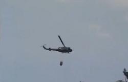 الجيش اللبناني يرسل طائراته الهليكوبتر لإخماد حريق ميناء بيروت