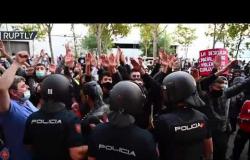 اندلاع أعمال العنف أثناء مظاهرة ضد قيود كورونا في مدريد