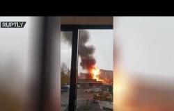 مشاهد جديدة من انفجارات اسطوانات الغاز في موسكو
