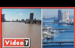 "النيل بقى لونه بنى" عكارة النهر تصل القاهرة بسبب السيول والأمطار
