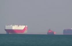 فيديو: صورة جوية تظهر عدد السفن التي تنتظر عبور قناة السويس.. "طابور وصل حتى الهند"