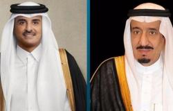 خادم الحرمين يتلقى تهنئة من أمير قطر بحلول شهر رمضان المبارك