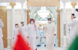 منصور بن زايد آل نهيان يستقبل الأمير عبدالعزيز الفيصل