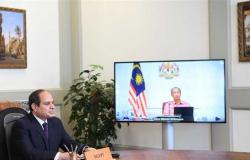 السيسي يبحث مع رئيس وزراء ماليزيا تعزيز علاقات التعاون الثنائي