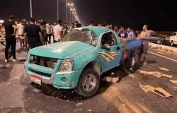 مصرع شخص وإصابة 2 في حادث انقلاب سيارة بالمنيا