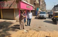 معالجة هبوط أرضي بشارع عرابي في شبرا الخيمة (صور)