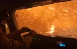 فيديو مرعب.. لمحة من داخل عربة إطفاء على جحيم حرائق كاليفورنيا