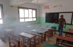 تطهير وتعقيم لجان امتحانات الثانوية العامة في شمال سيناء