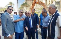 محافظ بورسعيد يتفقد أعمال تطوير شارع ٢٣ يوليو