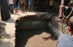 إخلاء الوحدة الصحية بقرية نزلة بلهاسا بالمنيا بعد انهيار خزان الصرف الصحي