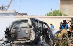 إصابة 9 عمال في حادث انقلاب بمدخل طريق الواحات في المنيا