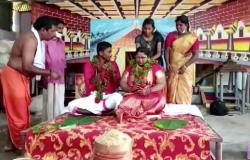 بالفيديو.. عروسان هنديان يصلان حفل زفافهما بأغرب طريقة
