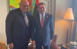 شكري يلتقي رئيس الحكومة الليبية ووزير خارجية فرنسا في طرابلس