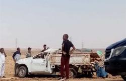 إصابة 4 أشخاص فى انقلاب سيارة على طريق أبوسمبل