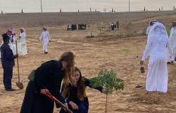 الفريق الألماني السعودي للتنقيب يشارك في مبادرة السعودية الخضراء بتيماء