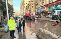 مياة المنوفية تتابع ميدانيا عمليات شفط تجمعات مياه الأمطار بشوارع شبين الكوم