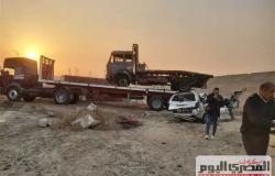 بالأسماء.. إصابة 22 عاملا في انقلاب سيارة نقل بالطريق الأوسطي بالمنيا الجديدة