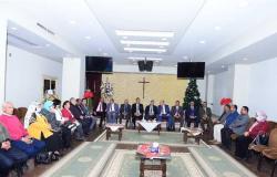 مجلس جامعة سوهاج يزور مطرانيتى الأقباط الأرثوذكس والإنجيليين للتهنئة بعيد الميلاد