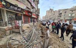 الجيزة: صيانة كابلات الكهرباء لتطوير عثمان محرم بالطالبية