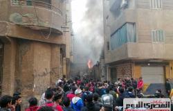 حريق بمخرن خردة بجوار مسجد ابن طولون في حي الخليفة بالقاهرة