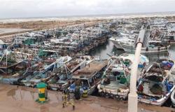 توقف الملاحة بميناء الصيد بالبرلس والبحر المتوسط لسوء الأحوال الجوية