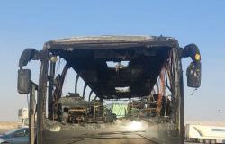 نجاة 23 معلم ومعلمة في حريق حافلة بالأحساء