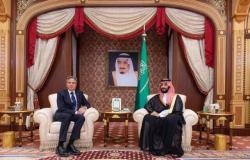 ولي العهد السعودي يجتمع بوزير الخارجية الأمريكي لبحث الأوضاع الإقليمية والدولية