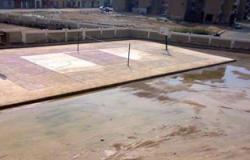 تسرب مياه أسفل مدرسة قرية "شنو" الإعدادية بكفر الشيخ