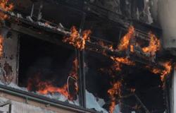 حريق بمكتب رئيس مركز ومدينة المحلة بسبب ماس كهربى