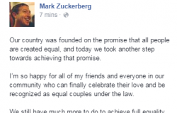 مارك زوكربيرج مؤسس "فيس بوك" يحتفل بتقنين زواج المثليين فى أمريكا