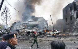 مقتل 30 شخصا فى تحطم طائرة عسكرية إندونيسية شمال سومطرة