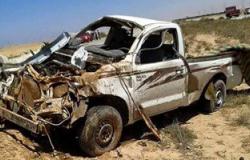 إصابة 4 أشخاص فى حادث انقلاب سيارة ملاكى على صحراوى المنيا