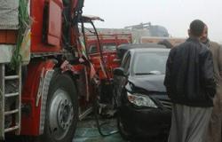 إصابة 3 أشخاص فى حادث انقلاب سيارة على طريق موط الراشدة بالداخلة